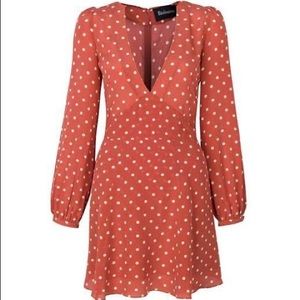 Réalisation Par Kate Dress in a Burnt Orange Polka Dot